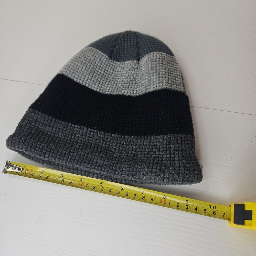 🎁Color Block Casual Solid Unisex Beanie Knitting Hat Winter Black Gray One Size - Picture 11 of 14